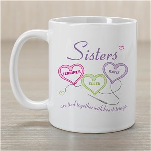 Sisters Heartstrings Personalized Coffee Mug
