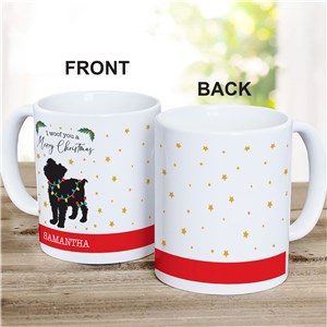 Personalized We Woof You A Merry Christmas with Stars Coffee Mug