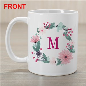 Personalized Floral Initial Coffee Mug