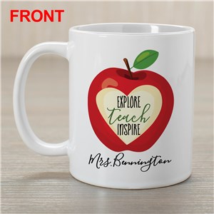 Personalized Explore Teach Inspire Apple Coffee Mug