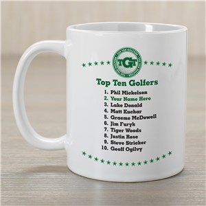 Personalized Top Ten Golfers Mug