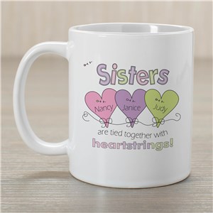 Sisters Mug - Heart Strings design