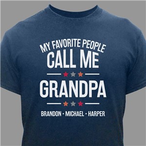 Personalized My Favorite People Call Me Grandpa With Stars T-Shirt