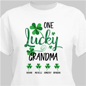 Personalized One Lucky Grandma T-Shirt
