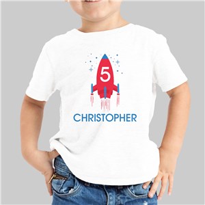 Personalized Rocket Ship Boy's Youth T-Shirt