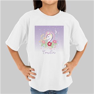 Personalized Unicorn Girl's Youth T-Shirt
