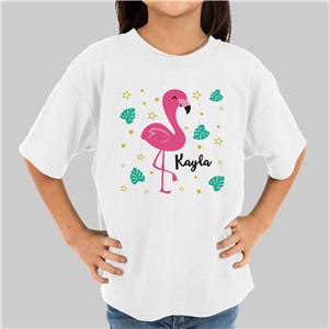 Personalized Flamingo Girl's Youth T-Shirt