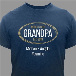 Personalized World's Best Grandpa T-Shirt