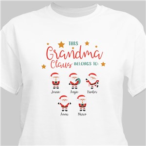 Personalized This Grandma Claus Belongs To T-shirt