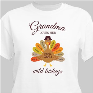 Personalized Grandma Loves Her Wild Turkeys T-Shirt