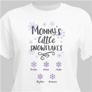 Personalized Mommy's Little Snowflakes White T-Shirt