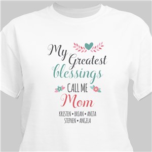 Personalized My Greatest Blessings Call Me White T-Shirt