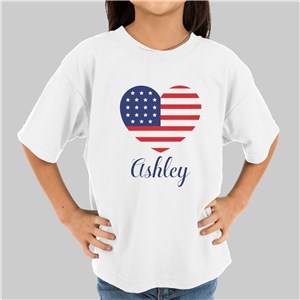 Personalized Fourth Of July Heart Youth T-Shirt
