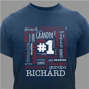 Personalized #1 Grandpa T-Shirt