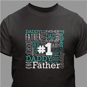 #1 Father Word Art T-Shirt