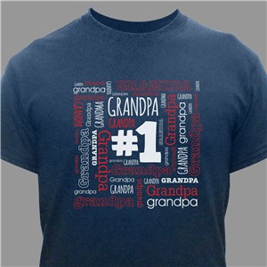 #1 Grandpa Word Art T-Shirt