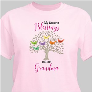 Personalized My Greatest Blessings Call Me Grandma Lime Green T-Shirt