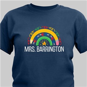 Personalized Teacher Pencil Rainbow T-shirt