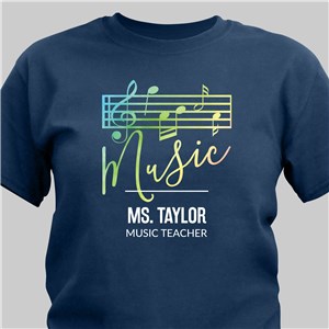 Personalized Music Staff and Notes T-Shirt