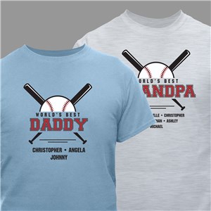 Personalized Baseball Grandpa T-Shirt