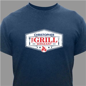 Personalized Grill Sergeant Navy T-Shirt