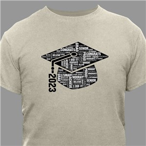 Personalized Grad Cap Static Word Art Sand T-Shirt