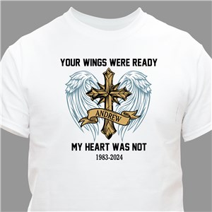 Personalized Your Wings Were Ready with Wings and Cross T-Shirt