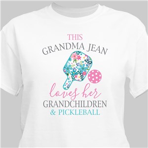 Personalized Floral Pickleball PaddleT-Shirt