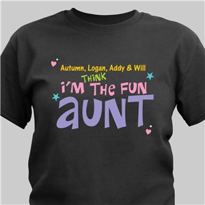 Personalized Fun Aunt T-Shirt