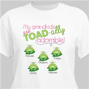 Personalized My Grandkids toadally Adore me White T-shirt