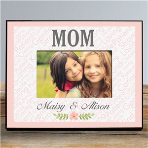 Personalized Word Art with Flowers Sublimated Frame