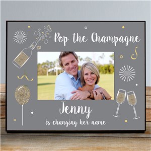 Pop The Champagne Personalized Printed Picture Frame