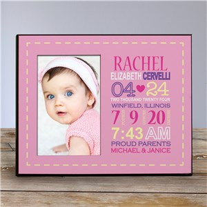 Personalized Girl Birth Announcement Printed Frame