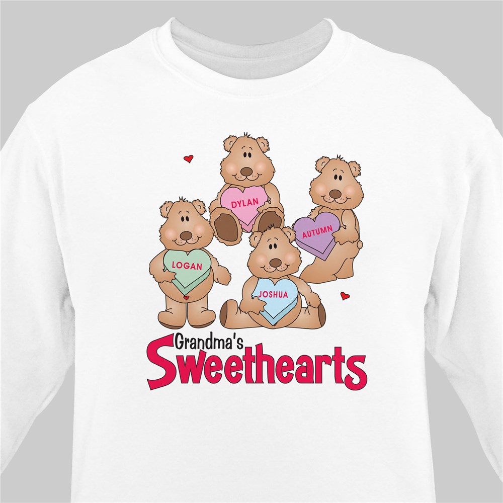 Personalized Candy Sweetheart Bears Valentine Sweatshirt