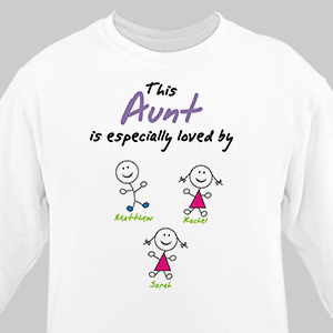 Especially Loved By Personalized Aunt White Sweatshirt