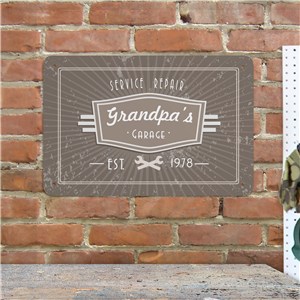 Personalized Service Repair Metal Wall Sign