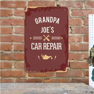 Personalized Vintage Car Repair Sign 