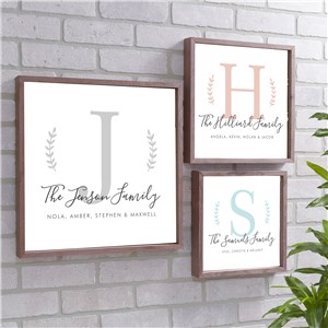 Personalized Family Name Framed Wall Sign