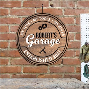 Personalized Garage Wall Hanger Sign