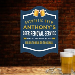 Beer Removal Service Wall Sign Blue