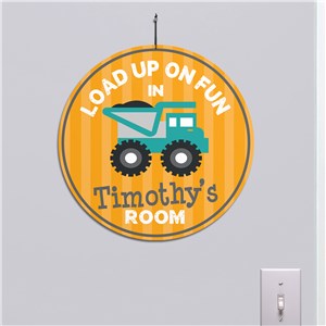 Personalized Load Up On Fun Truck Round Sign