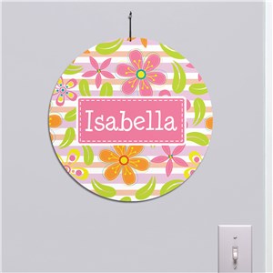 Personalized Floral Pattern Round Sign