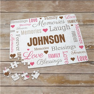 Personalized Memories, Laugh Heart Family Static Word Art Puzzle