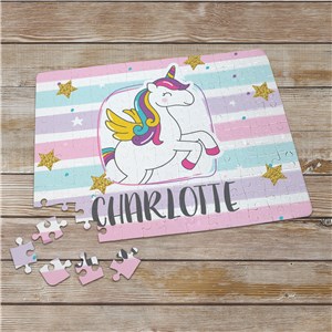 Personalized Unicorn Frame with Name Puzzle