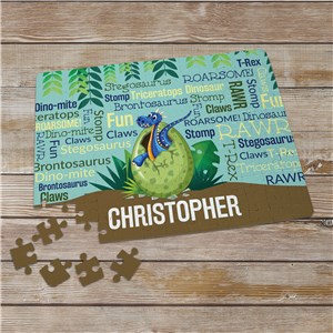 Personalized Dino Static Word Art Puzzle