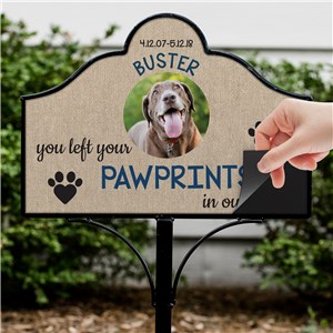 Personalized You Left Paw Prints In Our Hearts Magnetic Sign Set