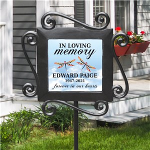 Personalized In Loving Memory Dragonflies Garden Stake