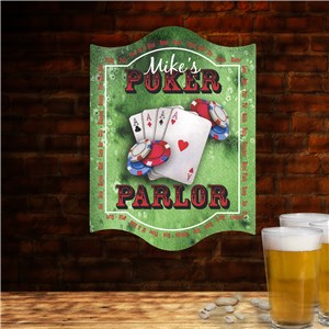 Personalized Poker Parlor Wall Sign