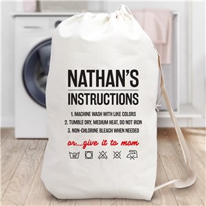 Personalized Instructions Laundry Bag