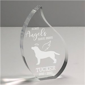 Engraved Angel Dog Breeds Acrylic Teardrop Keepsake